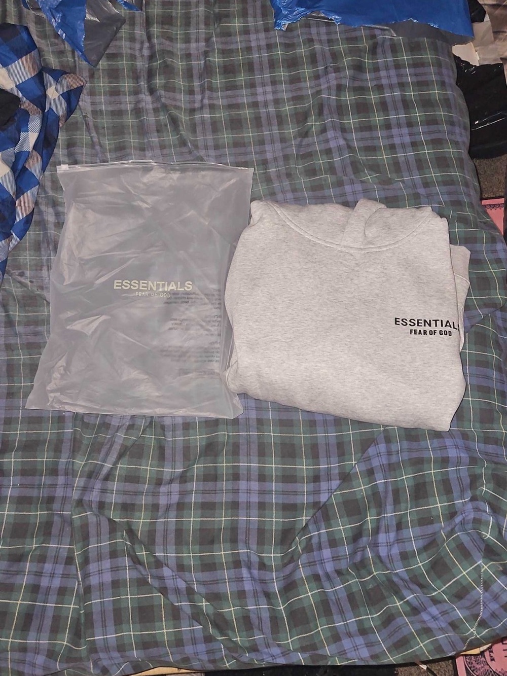 Essentials Gray Crewneck Sweatshirt with Small Chest Logo